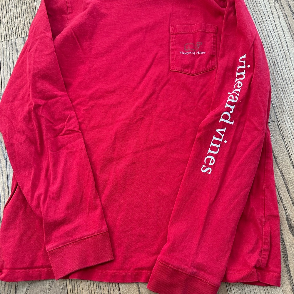 Vineyard Vines Red Long Sleeve Tee